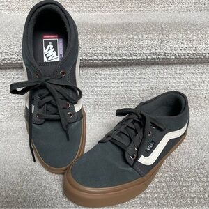Like New! Vans Skate Chukka Low Sidestripe Deep Khaki Green Gum Shoes PopCush